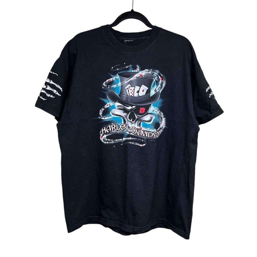 Harley-Davidson Skull w/ Cards T Shirt Men’s Size XL? - Picture 1 of 5